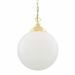 Yerevan Opal Glass Globe Pendant Light 15.7" -Home-Lighting Sale mlp012polbrs 1 1