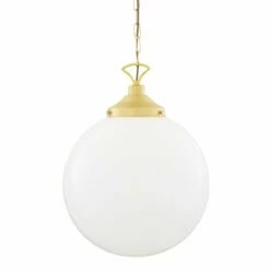 Yerevan Opal Glass Globe Pendant Light 15.7" -Home-Lighting Sale mlp012satbrs