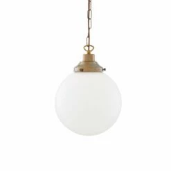 Yerevan Opal Glass Globe Pendant Light 9.8"