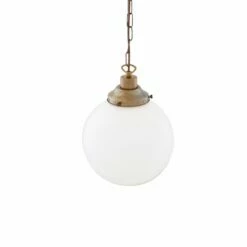 Yerevan Opal Glass Globe Pendant Light 9.8" -Home-Lighting Sale mlp089antbrs 2 1