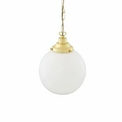Yerevan Opal Glass Globe Pendant Light 9.8" -Home-Lighting Sale mlp089polbrs 2