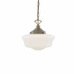 1920's Classic Schoolhouse Glass Pendant Light 13.8"
