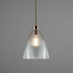 Corvera Holophane Glass Pendant Light 7.9"
