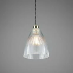 Corvera Holophane Glass Pendant Light 7.9" -Home-Lighting Sale mlp260polbrs 1