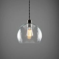 Eden Clear Open Glass Globe Pendant Light 9.8" -Home-Lighting Sale mlp266antslv