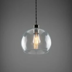 Eden Clear Open Glass Globe Pendant Light 9.8" -Home-Lighting Sale mlp266antslv 1