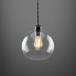 Eden Clear Open Glass Globe Pendant Light 9.8" -Home-Lighting Sale mlp266antslv 2