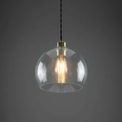 Eden Clear Open Glass Globe Pendant Light 9.8" -Home-Lighting Sale mlp266polbrs 1