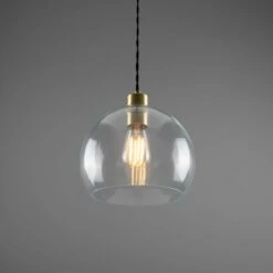 Eden Clear Open Glass Globe Pendant Light 9.8" -Home-Lighting Sale mlp266satbrs 2