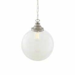 Riad Clear Glass Globe Pendant Light 11.8" 17 Riad Clear Glass Globe Pendant Light 11.8" -Home-Lighting Sale mlp267antslv 2