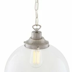 Riad Clear Glass Globe Pendant Light 11.8" 18 Riad Clear Glass Globe Pendant Light 11.8" -Home-Lighting Sale mlp267antslv 3