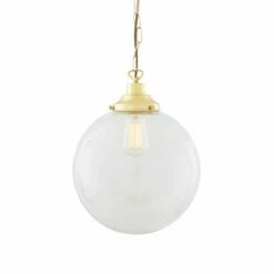 Riad Clear Glass Globe Pendant Light 11.8" 19 Riad Clear Glass Globe Pendant Light 11.8" -Home-Lighting Sale mlp267polbrs