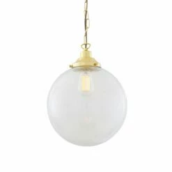 Riad Clear Glass Globe Pendant Light 11.8" 20 Riad Clear Glass Globe Pendant Light 11.8" -Home-Lighting Sale mlp267polbrs 1