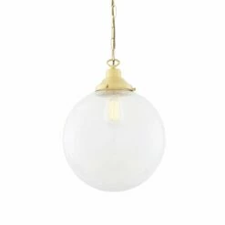 Riad Clear Glass Globe Pendant Light 11.8" 24 Riad Clear Glass Globe Pendant Light 11.8" -Home-Lighting Sale mlp267satbrs 1