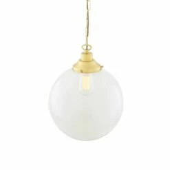 Riad Clear Glass Globe Pendant Light 11.8" 25 Riad Clear Glass Globe Pendant Light 11.8" -Home-Lighting Sale mlp267satbrs 2