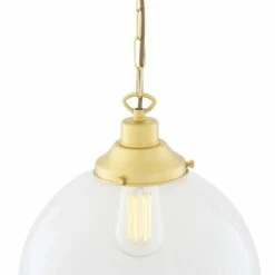 Riad Clear Glass Globe Pendant Light 11.8" 26 Riad Clear Glass Globe Pendant Light 11.8" -Home-Lighting Sale mlp267satbrs 3