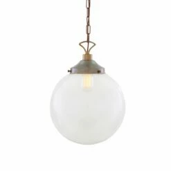 Riad Large Clear Glass Globe Pendant Light 13.8"