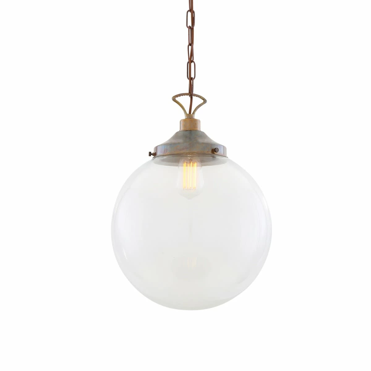 Riad Large Clear Glass Globe Pendant Light 13.8" 4 Riad Large Clear Glass Globe Pendant Light 13.8" - Image 2