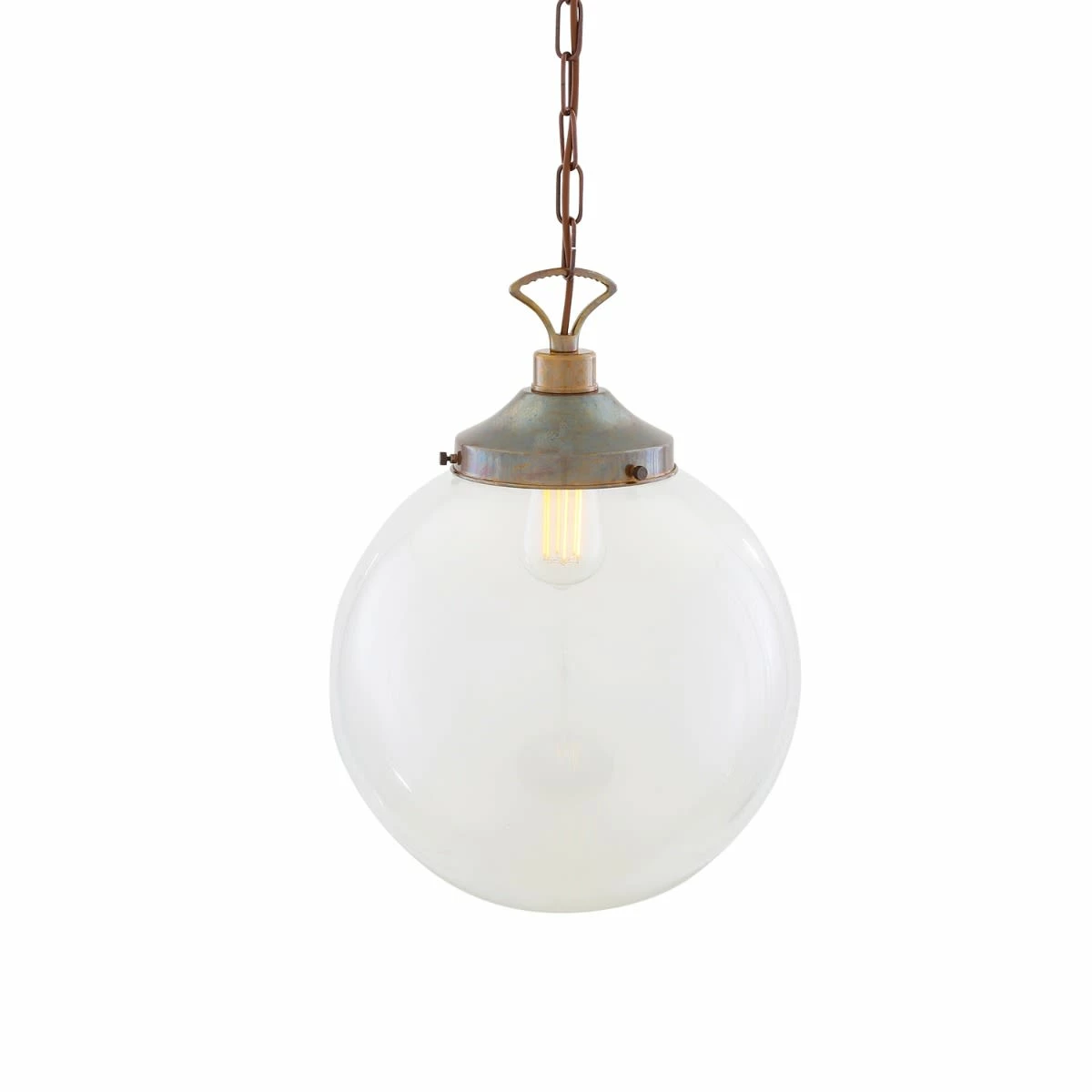 Riad Large Clear Glass Globe Pendant Light 13.8" 5 Riad Large Clear Glass Globe Pendant Light 13.8" - Image 3