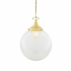 Riad Large Clear Glass Globe Pendant Light 13.8" 32 Riad Large Clear Glass Globe Pendant Light 13.8" -Home-Lighting Sale mlp268satbrs