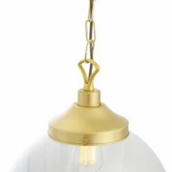 Riad Large Clear Glass Globe Pendant Light 13.8" 36 Riad Large Clear Glass Globe Pendant Light 13.8" -Home-Lighting Sale mlp268satbrs 4