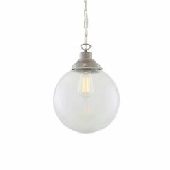 Riad Clear Glass Globe Pendant Light 25cm 18 Riad Clear Glass Globe Pendant Light 25cm -Home-Lighting Sale mlp309antslv 1