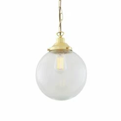 Riad Clear Glass Globe Pendant Light 25cm 21 Riad Clear Glass Globe Pendant Light 25cm -Home-Lighting Sale mlp309polbrs 1