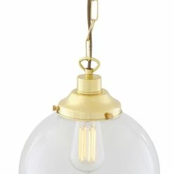 Riad Clear Glass Globe Pendant Light 25cm 22 Riad Clear Glass Globe Pendant Light 25cm -Home-Lighting Sale mlp309polbrs 3