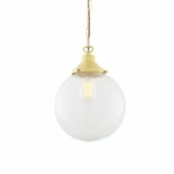 Riad Clear Glass Globe Pendant Light 25cm 24 Riad Clear Glass Globe Pendant Light 25cm -Home-Lighting Sale mlp309satbrs 1