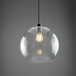 Eden Large Clear Open Glass Globe Pendant Light 13.8" -Home-Lighting Sale mlp319antslv 2