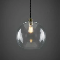 Eden Large Clear Open Glass Globe Pendant Light 13.8" -Home-Lighting Sale mlp319polbrs 2