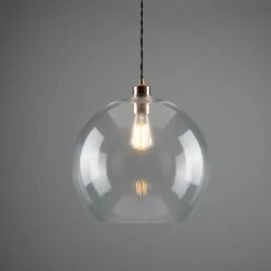 Eden Large Clear Open Glass Globe Pendant Light 13.8" -Home-Lighting Sale mlp319polcop