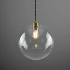 Eden Large Clear Open Glass Globe Pendant Light 13.8" -Home-Lighting Sale mlp319satbrs 2