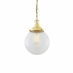 Riad Small Clear Glass Globe Pendant Light 7.9" -Home-Lighting Sale mlp336polbrs 1