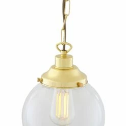 Riad Small Clear Glass Globe Pendant Light 7.9" -Home-Lighting Sale mlp336polbrs 3