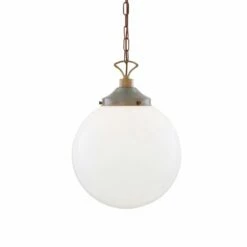 Yerevan Large Opal Glass Globe Pendant Light 13.8"