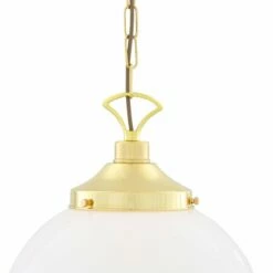 Yerevan Large Opal Glass Globe Pendant Light 13.8" 20 Yerevan Large Opal Glass Globe Pendant Light 13.8" -Home-Lighting Sale mlp350polbrs 3