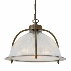 Bousta Industrial Holophane Pendant Light With Diffuser 13.8"