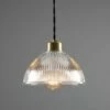 Boston Vintage Holophane Glass Pendant Light 7.9" -Home-Lighting Sale mlp381satbrs