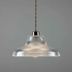 Mono Industrial Railway Glass Pendant Light 11.8"