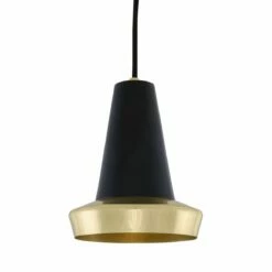 Malabo Polished Brass And Matte Black Pendant Light 6.3"