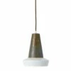 Malabo White And Antique Brass Pendant Light 6.3"