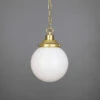 Yerevan Small Opal Globe Pendant Light 7.9" 1 Yerevan Small Opal Globe Pendant Light 7.9" -Home-Lighting Sale mlp401satbrs 2