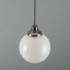 Gentry Opal Glass Globe Pendant Light 9.8" -Home-Lighting Sale mlp432antslv 2 1