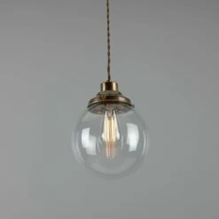 Virginia Small Clear Glass Globe Pendant Light 7.9" 23 Virginia Small Clear Glass Globe Pendant Light 7.9" -Home-Lighting Sale mlp433antbrs 1 1