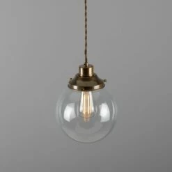 Virginia Small Clear Glass Globe Pendant Light 7.9" 24 Virginia Small Clear Glass Globe Pendant Light 7.9" -Home-Lighting Sale mlp433antbrs 2 1