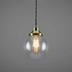 Virginia Small Clear Glass Globe Pendant Light 7.9"