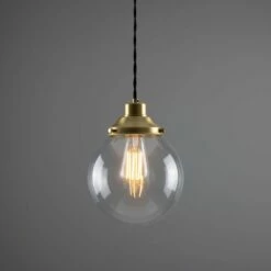 Virginia Small Clear Glass Globe Pendant Light 7.9" 30 Virginia Small Clear Glass Globe Pendant Light 7.9" -Home-Lighting Sale mlp433satbrs