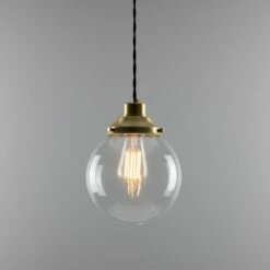 Virginia Small Clear Glass Globe Pendant Light 7.9" 31 Virginia Small Clear Glass Globe Pendant Light 7.9" -Home-Lighting Sale mlp433satbrs 1