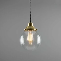 Virginia Small Clear Glass Globe Pendant Light 7.9" 32 Virginia Small Clear Glass Globe Pendant Light 7.9" -Home-Lighting Sale mlp433satbrs 2